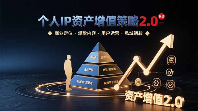 个人IP资产增值策略2.0 拆解商业定位/爆款内容/用户运营/私域销转四大模块摄影摄像-剪辑后期-编剧导演课程影视课程众筹