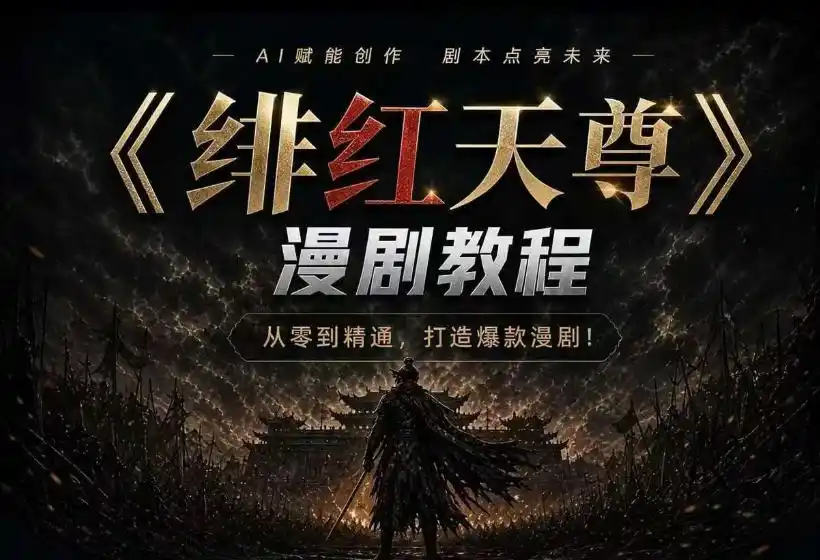 绯红天尊AI漫剧系统教程｜从零入门到精通，工具运用+剧本创作+爆款逻辑+提示词素材+镜头剪辑，全套爆款漫剧落地实战课摄影摄像-剪辑后期-编剧导演课程影视课程众筹