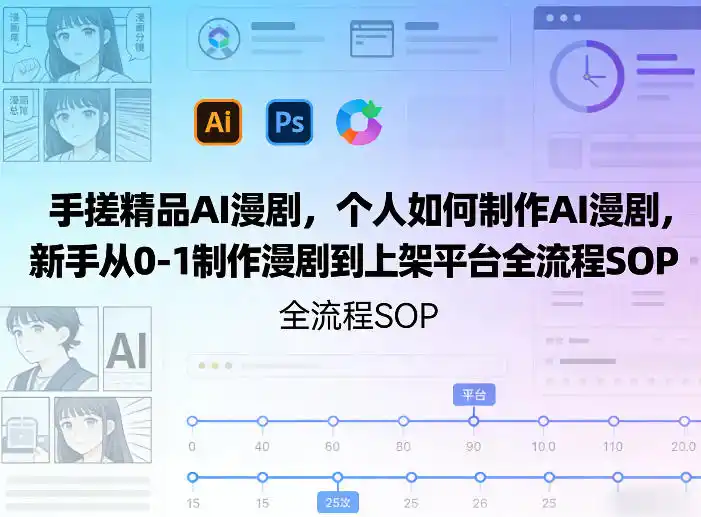 手搓精品AI漫剧，个人如何制作AI漫剧，新手从0-1制作漫剧到上架平台全流程SOP摄影摄像-剪辑后期-编剧导演课程影视课程众筹