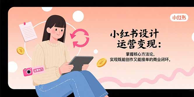 小红书设计运营变现：掌握核心方法论，实现既能创作又能接单的商业闭环摄影摄像-剪辑后期-编剧导演课程影视课程众筹